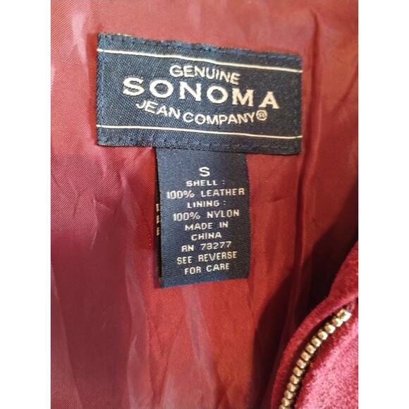 Sonoma Jean Company Women's Fitted Zip Genuine Suede Leather Jacket Small - Picture 6 of 13